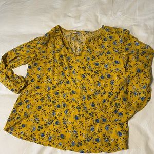Yellow and Blue floral Top
